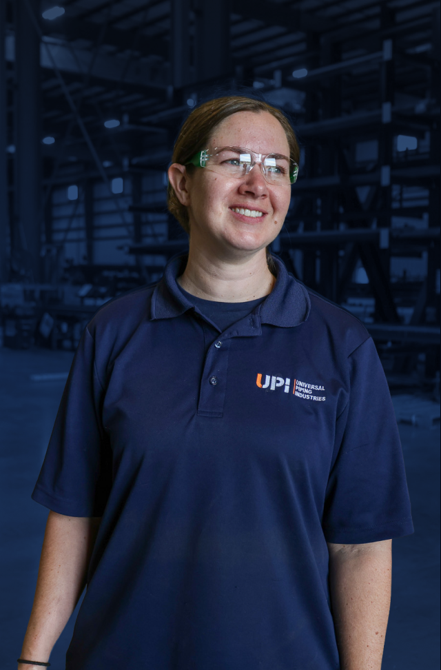UPI employee in the fabrication shop