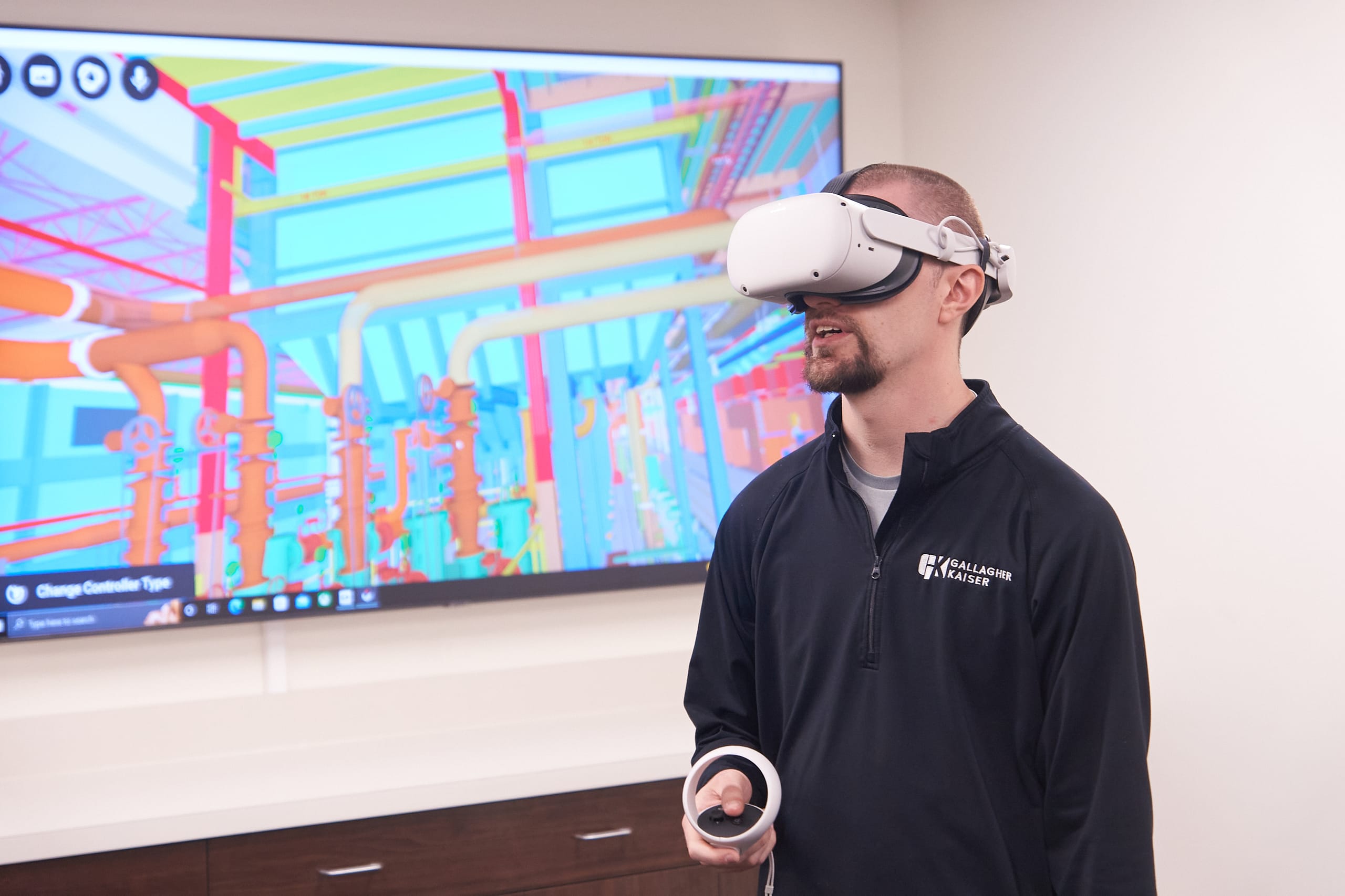 UPI engineer using virtual reality design tools