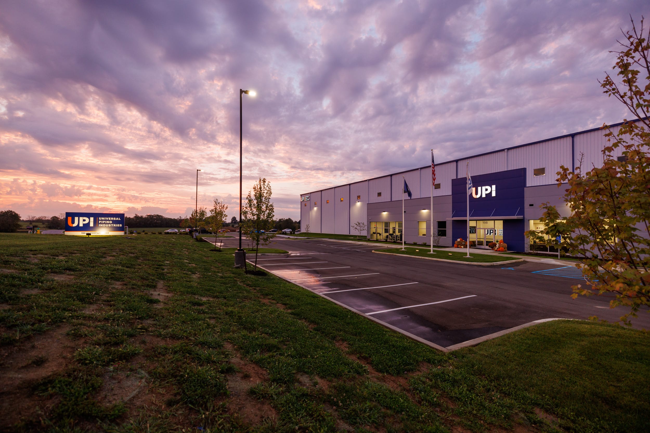 UPI fabrication facility in Georgetown, Kentucky at sunset