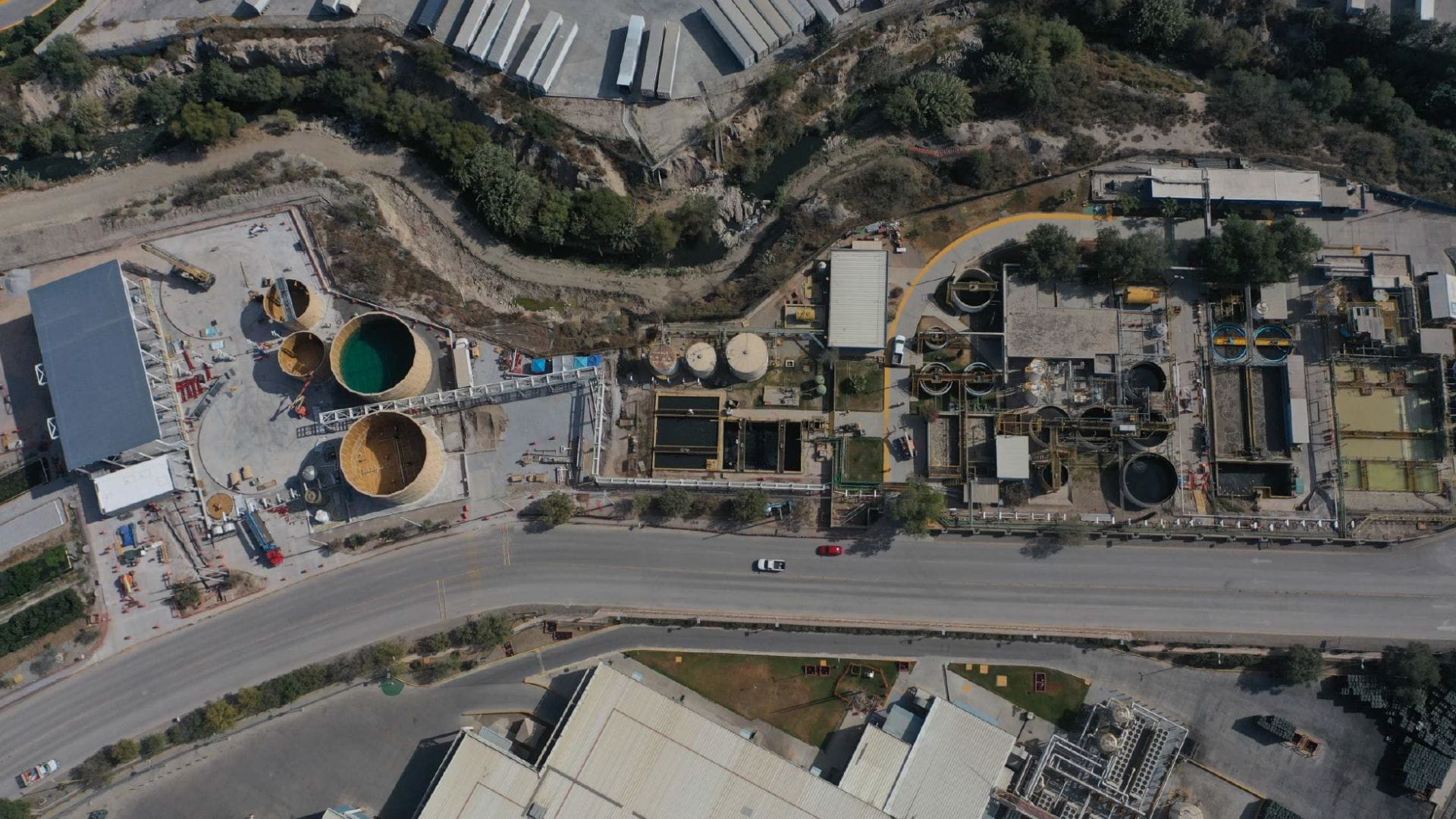 Industrial wastewater treatment infrastructure supporting manufacturing water reuse and plant operations.