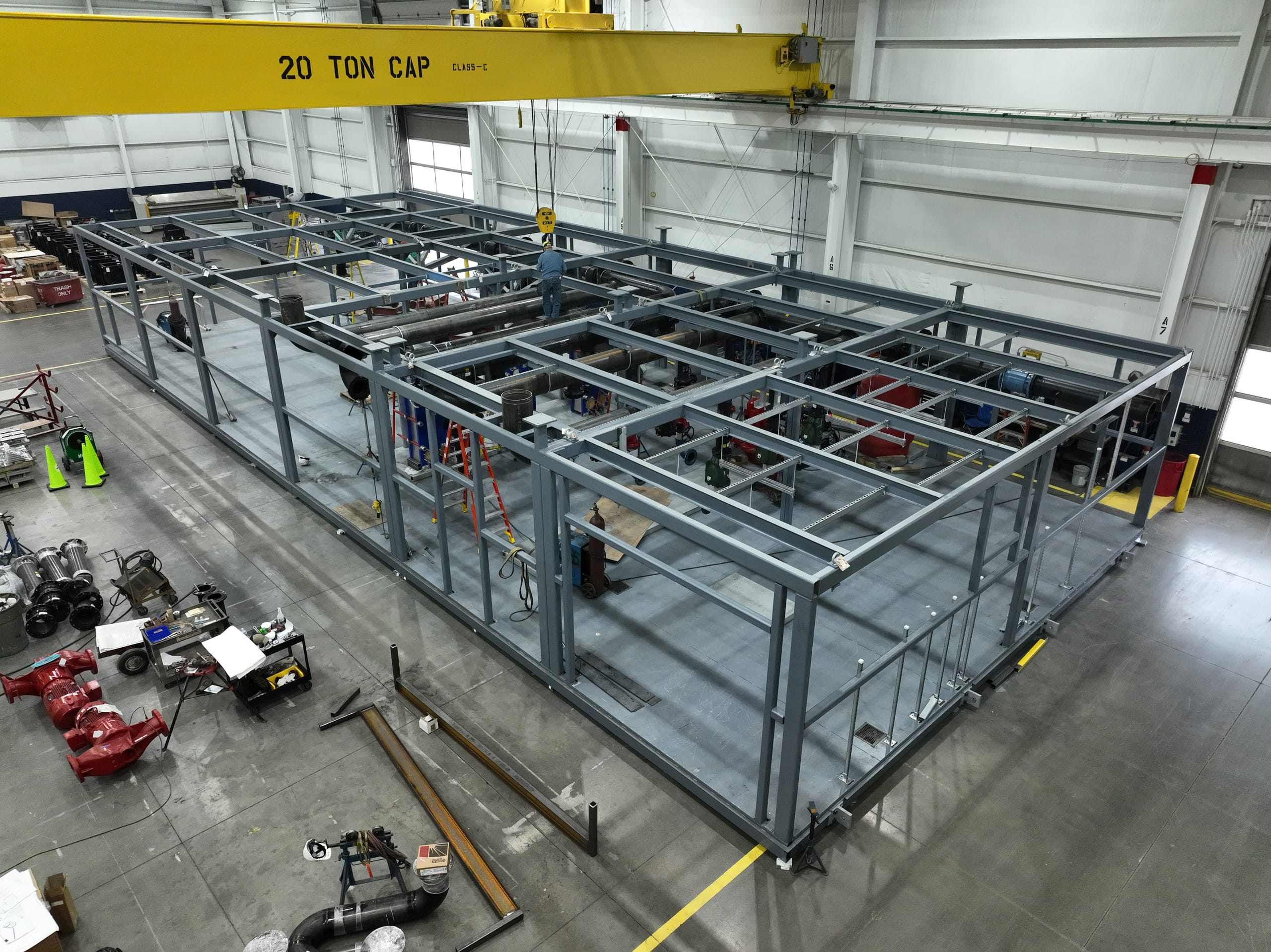 Modular mechanical system under fabrication