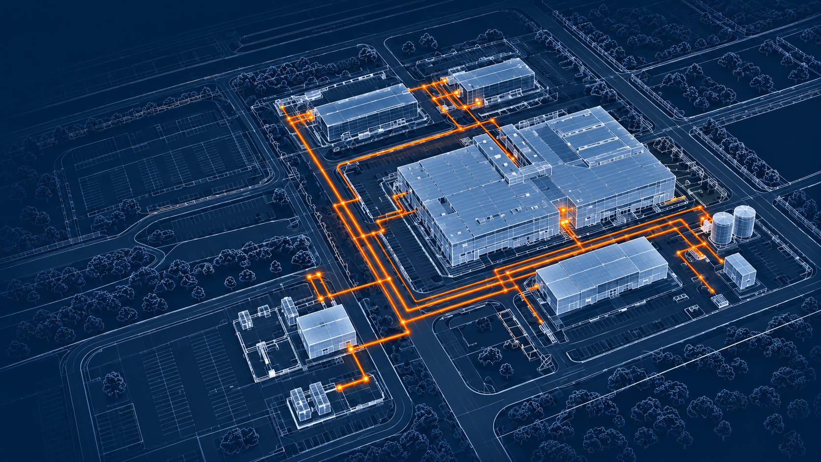 Site plan of the GM Orion campus utility infrastructure